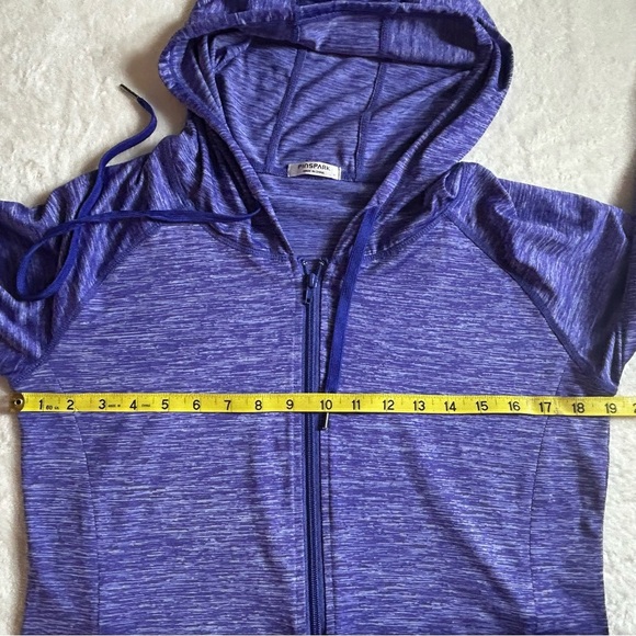 Pinspark Women's Heathered Purple Workout Sporty Zip Hooded Jacket Size M - Picture 4 of 10